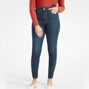 NWT Everlane Authentic Stretch High Rise Skinny Jeans Size 23 in Blue Wash Denim